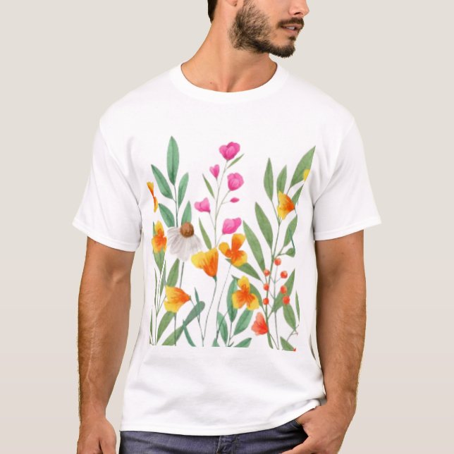 T-shirt Sublimation fleur sauvage (Devant)