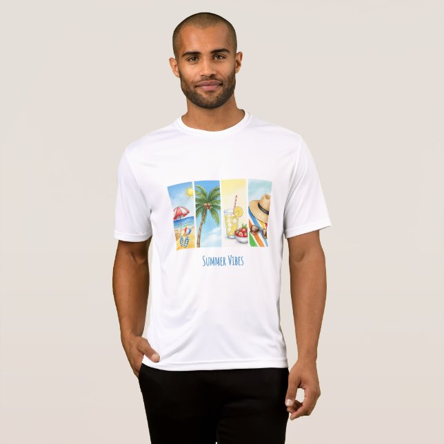 T-shirt Sublimation Vibes été | La plage de Retro (Devant entier)