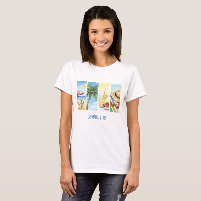 T-shirt Sublimation Vibes été | La plage de Retro (Devant entier)