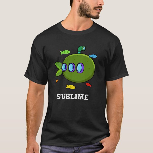 T-shirt Sublime Funky Sous-marin Fruit Lime Pun Dark BG (Devant)