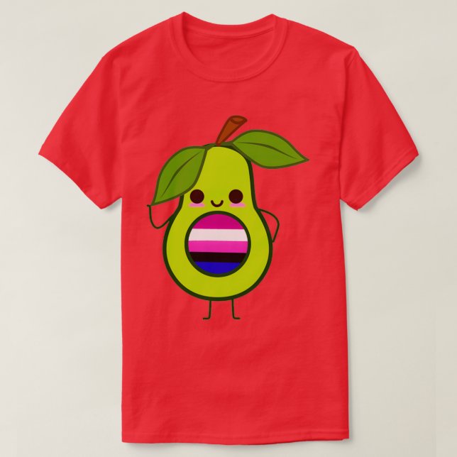 T-shirt Subtil Genderfluide Avocado genderfluide avocado g (Design devant)