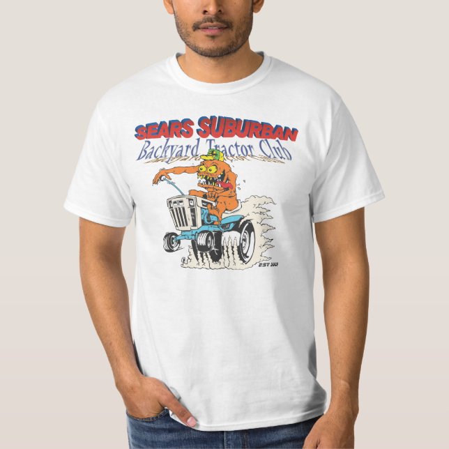 T-shirt suburbain de club de tracteur de jardin de (Devant)