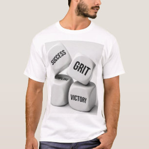 T-shirt SUCCÈS GRIT DISCIPLINE VICTOIRE - Minimaliste Blan
