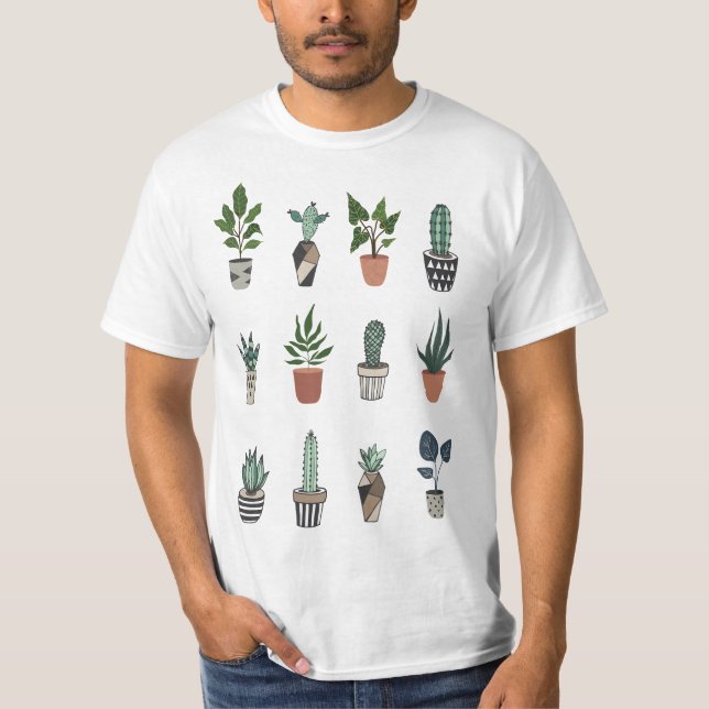 T-shirt Succulent Cactus Plant Lover Leaf  (Devant)
