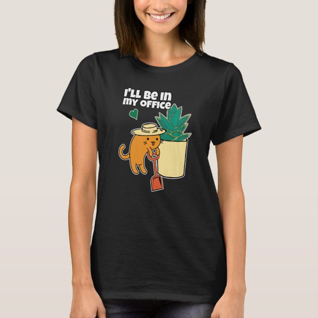 T-shirt Succulent Et Chat Pointé Jardin Plante Sera Dans M (Devant)
