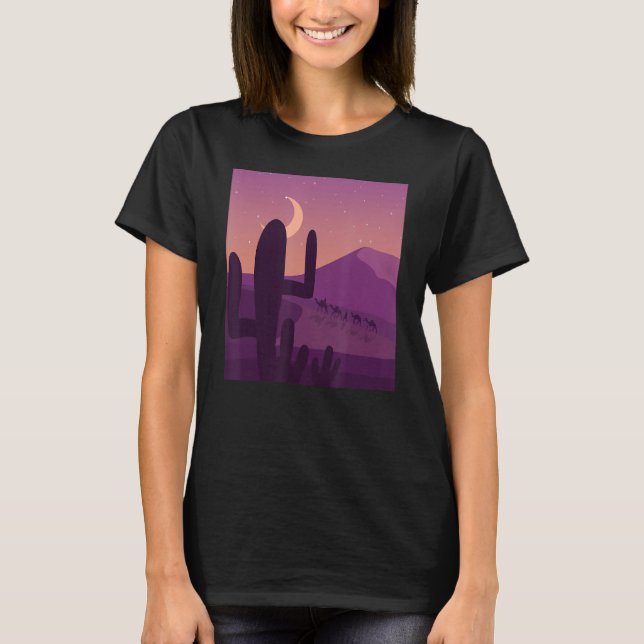 T-shirt Succulent Plante du désert Cactus clair de lune (Devant)