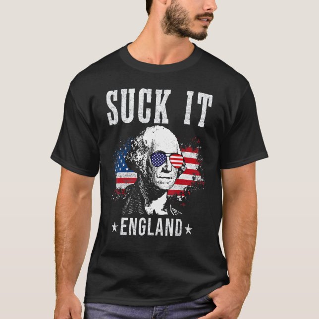 T-shirt Suck It England 4 juillet George Washington 177 (Devant)
