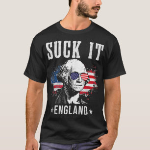 T-shirt Suck It England Drôle 4 juillet George Washingt