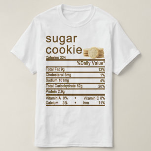 T-shirt sucre cookie Nutrition Fiches étiquette