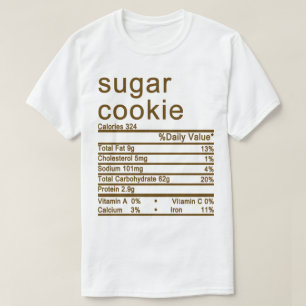 T-shirt sucre cookie Nutrition Fiches étiquette