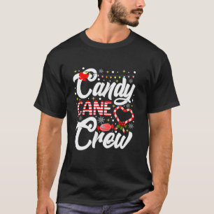T-shirt Sucre de canne Crew Funny Christmas Candy Lover X