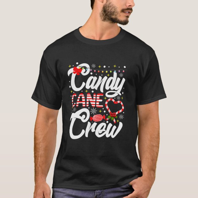 T-shirt Sucre de canne Crew Funny Christmas Candy Lover X  (Devant)
