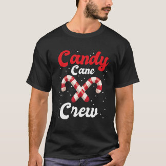 T-shirt Sucre de canne Crew Funny Christmas Candy Lover X 