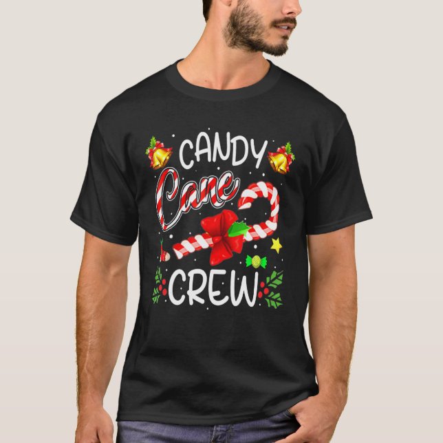 T-shirt Sucre de canne Crew Noël bonbons Noël Noël Noël No (Devant)