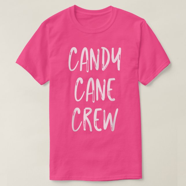 T-shirt Sucre de canne Crew Noël Bright Red et White Can (Design devant)