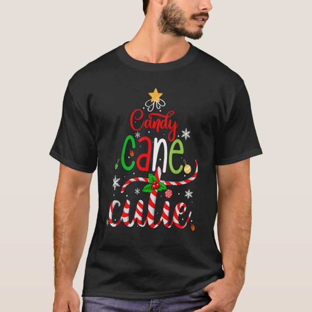 T-shirt Sucre de canne Cutie Christmas Boys Girls Xmas Pa (Devant)