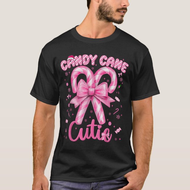 T-shirt Sucre de canne Cutie Coquette Pyjamas Pjs Noël Xm (Devant)