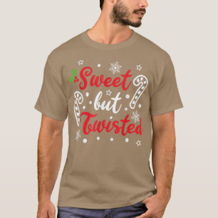 T-shirt Sucre de canne de Noël doux mais tordu amusant Noë