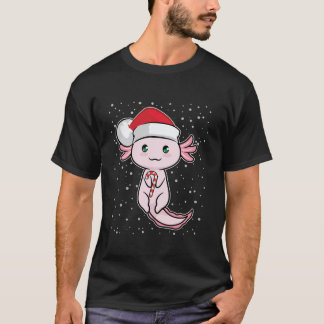 T-shirt Sucre de canne de Noël du mignon Axolotl Drôle Sal
