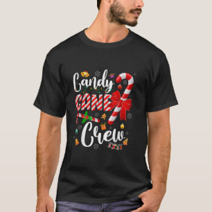 T-shirt Sucre de canne de Noël Lumières Jeu de Noël Famill