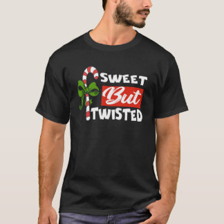 T-shirt Sucre de canne doux mais tordu drôle Carin de Noël