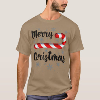 T-shirt Sucre de canne Joyeux Noël Rouge et Blanc Bonbons 