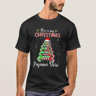 T-shirt Sucre de canne Santa Hat Funny Noël Arbre Joyeux N