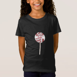 T-Shirt Sucre de canne Swirl Lollipop avec nom