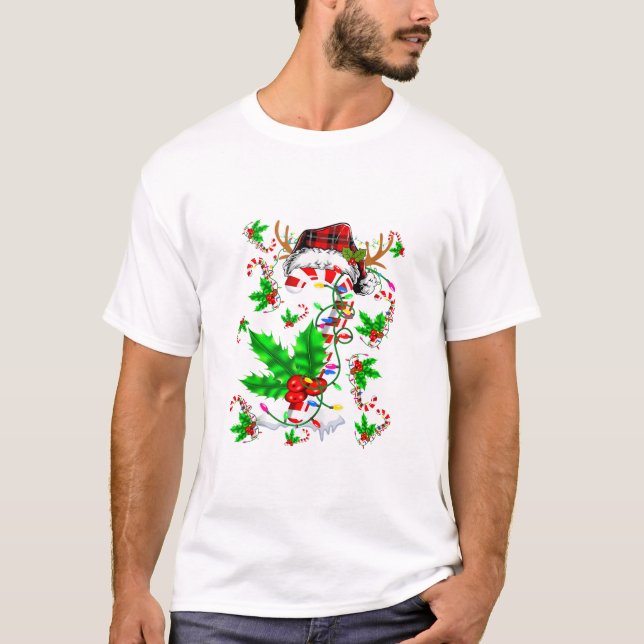 T-shirt Sucre de canne Xmas Plaid Père Noël (Devant)