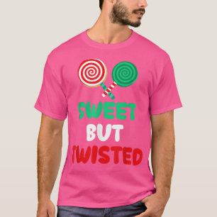 T-shirt Sucré mais tordu drôle bonbon de Noël Lollipop C