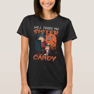 T-shirt Sucré Ou Aaigre Je Vais Échanger Ma Soeur Pour Du