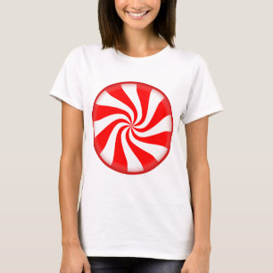 T-shirt Sucrerie de menthe poivrée rouge