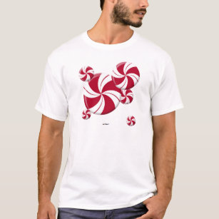 T-shirt Sucrerie de rayure de remous de menthe poivrée