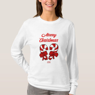 T-shirt Sucres de canne de Noël Chemise à manches longues