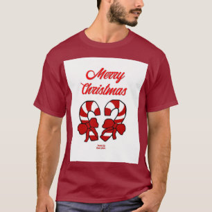 T-shirt Sucres de canne de Noël Homme Maroon Basic T Shirt