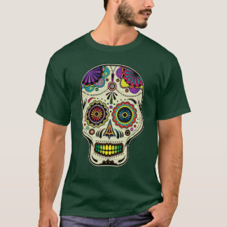 T-shirt Sucrez le jour d'art de crâne de la chemise morte