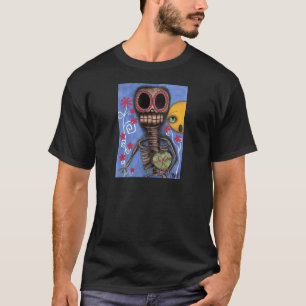 T-shirt sucrez le jour squelettique de crâne de la chemis