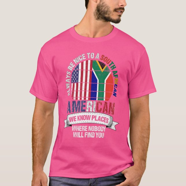 T-shirt Sud-Africain Américain Nous Connaissons Des Endroi (Devant)