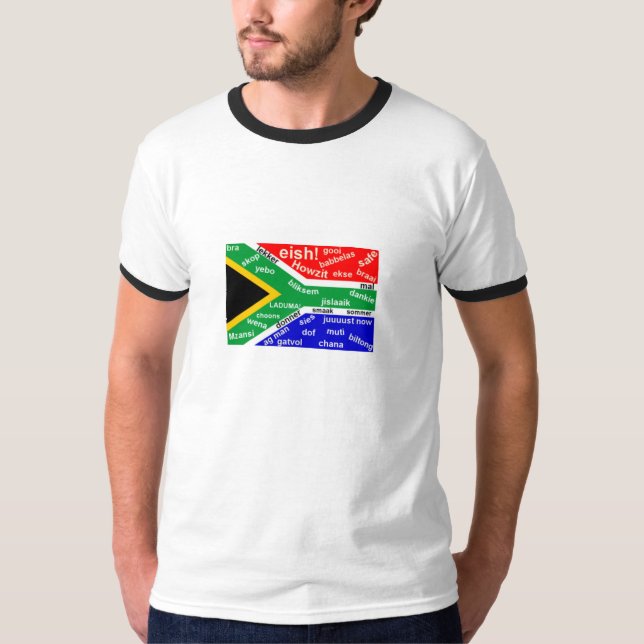T-shirt sud-africain d'argot - personnalisable (Devant)