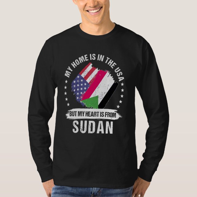 T-shirt Sudanese American Patriot Grown Proud My Heart is  (Devant)