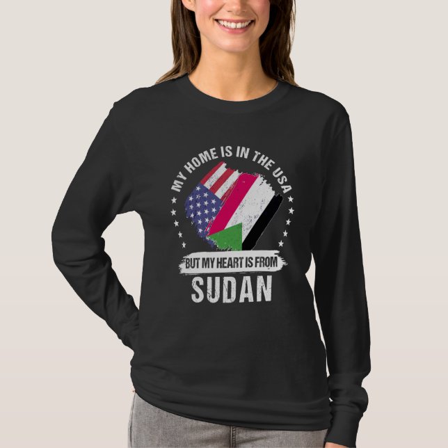 T-shirt Sudanese American Patriot Grown Proud My Heart is  (Devant)