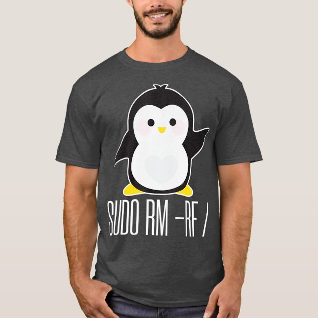 T-shirt sudo rm rf Funny Linux commande sysadmin (Devant)