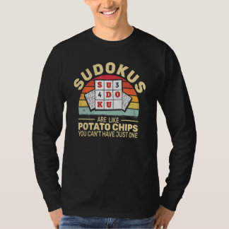 T-shirt Sudokus are like Potato Chips retro women vintage 