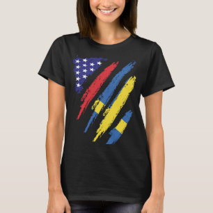 T-shirt Suède American Grosse Drapeau USA Patriot Heritage