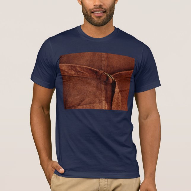 T-shirt Suède Brown avec la courroie et la boucle (Devant)
