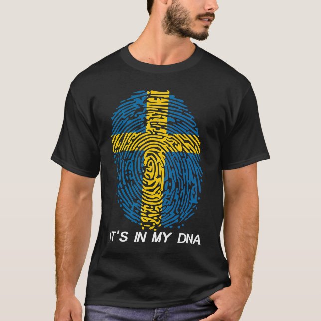 T-shirt Suède Drapeau suédois C'est dans mon ADN (Devant)