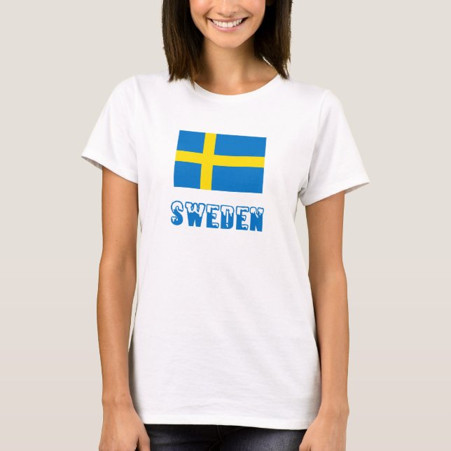 T-shirt Suède et drapeau suédois (Devant)