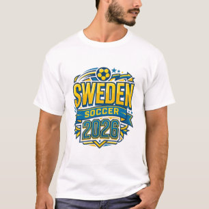 T-shirt Suède Football 2026 Football Gras Pays Typographie