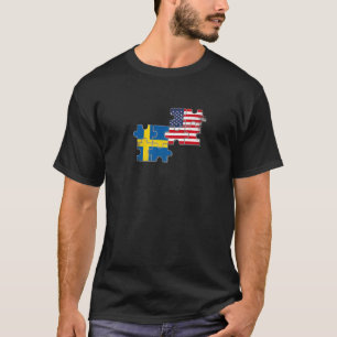 T-shirt Suède Usa Loots Drapeau Américain Suédois