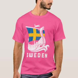 T-shirt Suède Viking Sverige Drapeau Suédois Fierté Patrim
